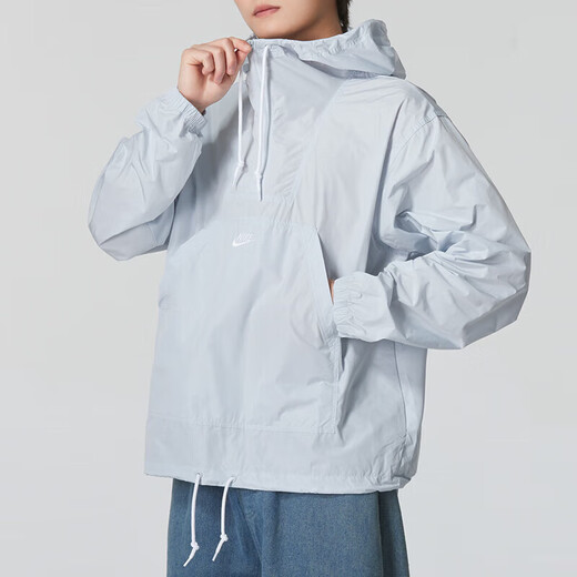 耐克（NIKE）卫衣男装2024春秋季新款运动服梭织透气半拉链男士套头衫 FN3893-043灰蓝 M
