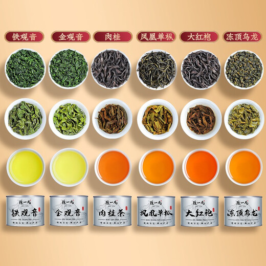 陈一凡 茶叶 六大乌龙 铁观音鸭屎香凤凰单丛大红袍冻顶乌龙肉桂茶450g