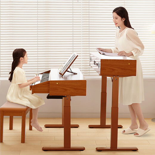 Betsy B371 electric lifting electric piano 88 key heavy hammer household beginner solid wood drawer electronic piano B371 heavy hammer key - wood color + lift rack + score stand