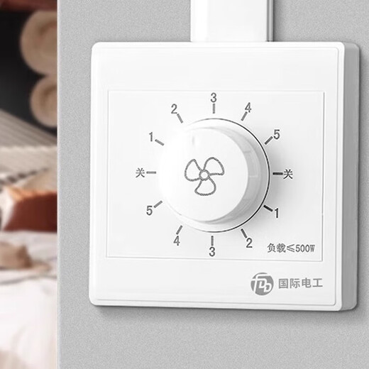 International Electrician Ceiling Fan Speed Controller Speed Switch Universal Control Ceiling Fan Electric Fan Type 86 Speed Control Switch Surface Mounted 500W-Fifth Gear (Band)