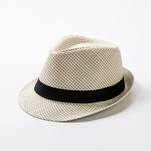 Kt British jazz hat men's casual and versatile spring and autumn travel sun hat breathable mesh Korean style trendy gentleman hat milk white adult one size fits all