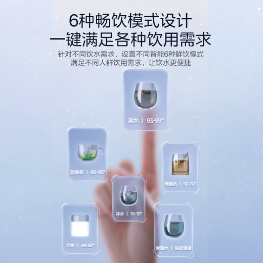 美的（Midea）家用净水器伴侣 白月光管线机 全通量适配 6段控温 智能触控 壁挂式直饮机 速热饮水机 MG902-D 白月光冷热款管线机