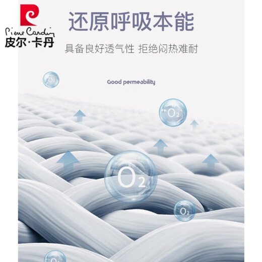 皮尔卡丹简约秋季薄款保暖镂空针织面料白色t恤男短袖修身潮流圆领半袖男 BNS9756-黑色 3XL