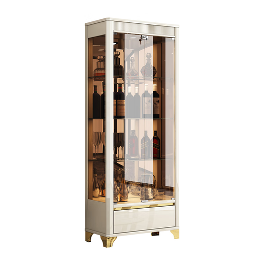 Zhen yiju moderno simple gabinete de vinos de vinos de vidrio pequeño gabinete de pintura contra el gabinete de almacenamiento de la sala de estar de la pared Gabinete vertical de lujo 1098#1.4 metros de largo