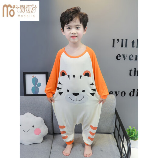 
Modal children's one-piece pajamas summer baby boy air conditioning suit summer thin boy modal sleeping bag anti-kick spring and autumn