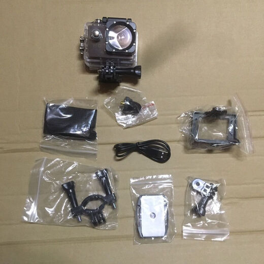 高清运动相机浮潜防水下数码摄像机旅游骑行摩托车头盔行车记录仪 普清版黑色（不可以连手机） 标配+专用64G内存卡配1电