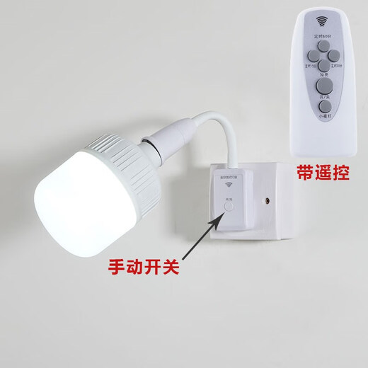 Aoyanlai lamp that does not require wiring Internet celebrity table lamp wall bedroom wall lamp no wiring plug-in no punching lighting festival two-hole remote control socket + 20W white light remote control switch