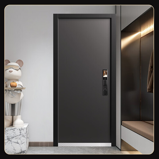 
OUDILE Class A security door zinc alloy entrance door villa door + aviation aluminum foil filled entrance door smart fingerprint lock visual cat eye lock 2150*960 /2050*1050