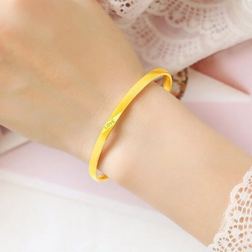 BXE pure gold 999 pure silver gold-plated silver bracelet four-leaf clover wedding Chinese Valentine's Day jewelry for girlfriend and wife gift, grab it quickly + LOVE bracelet 60 inner diameter + only 23 sets left, 10.8g, 3999 yuan