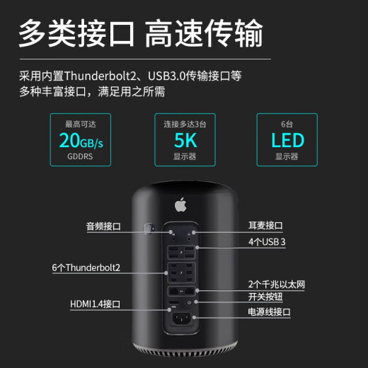 Apple Mac Studio  二手Mac Pro工作站 苹果垃圾桶 台式主机 M1/M2/M4 【工作站】878十二核-32G-512显卡D500 95成新