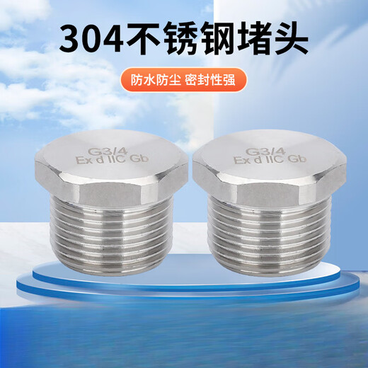 EX304 stainless steel solid external hexagon/explosion-proof plug/bulk plug plug DN15DN20/4 points/6 points M63*1.5