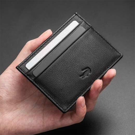 CARTELO crocodile CARTELO card holder first-layer cowhide ultra-thin mini card holder multi-card slot bank card holder card holder men's black