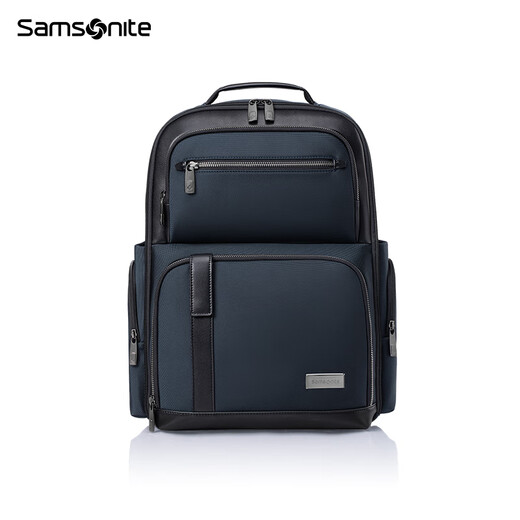 Samsonite high-end business backpack computer bag 14-inch men's backpack short-distance business trip large opening cow leather NR9