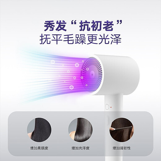 Mijia Xiaomi Hair Dryer H300 Hair Care Negative Ion Quick-drying Hair Dryer Smart Constant Temperature Moisturizing Hair Salon Professional Hair Dryer Holiday Gift White