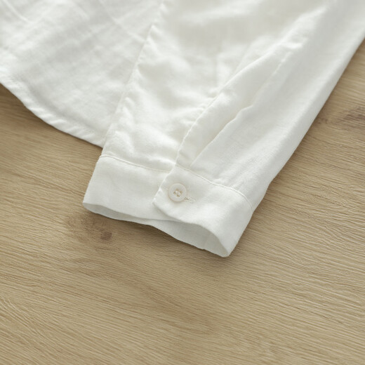 Nuanqiao cotton double-layer cotton gauze white shirt women's long-sleeved spring and autumn loose French embroidery small fresh and sweet cotton shirt white M (115-130Jin Jin equals 0.5 kg)