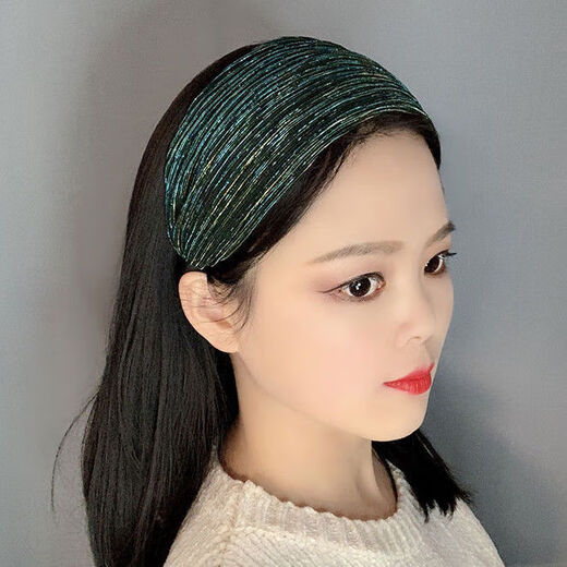 Qindu's headband that covers white hair, versatile for women when going out, toothed, non-slip, wide-brimmed hairpin, ultra-wide headband, internet celebrity hairband, type B, black