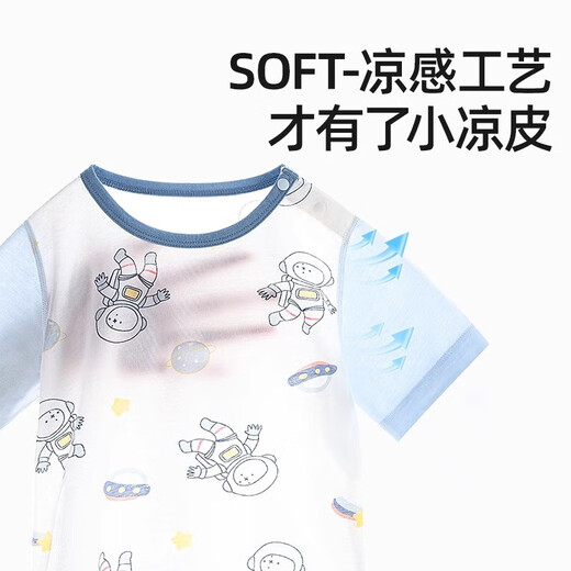 Betas children's pajamas summer thin pure cotton 2025 new boys and girls home clothes set ice silk cool feeling