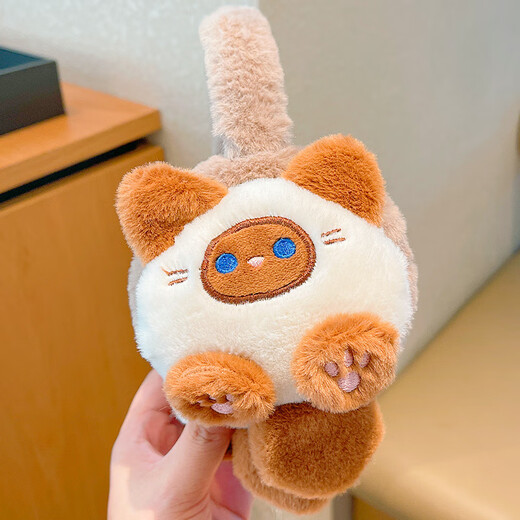 Tuzun Autumn and Winter Warm Cartoon Cat Earmuffs Children's Plush Ear Bags for Boys and Girls Antifreeze Little Girls Warm Ear Bags for White Cats