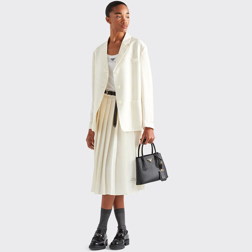 PRADA/Prada Gift Women's Double Saffiano Leather Mini Handbag Black