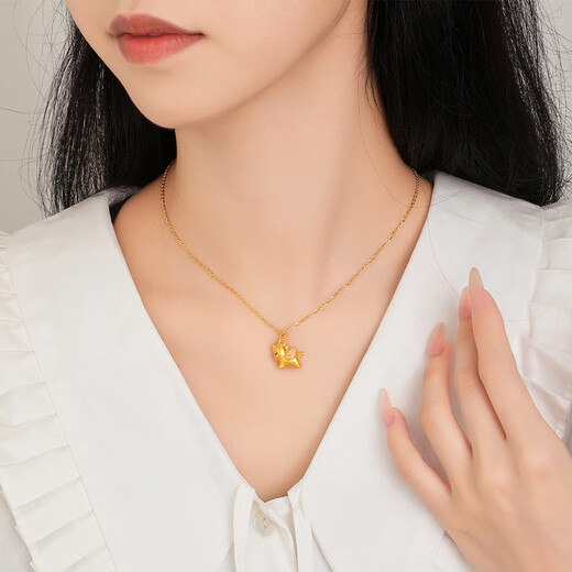 Chow Tai Sang Gold Pendant Pure Gold Unicorn Necklace Pendant Multiple Birthday Gifts for Girlfriends 1.05g