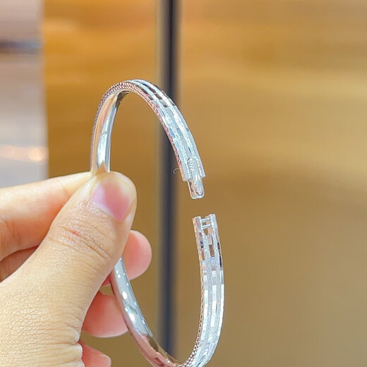 Kaibaolou pt950 platinum bracelet Royal concubine oval platinum bracelet bracelet frosted bright surface PT999 Mother's Day gift 19g solid mouth double sand 5mm remarks ring number customization