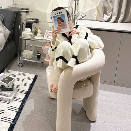 Seaworthy makeup stool, dressing table stool, bedroom creative chair back, home dressing table chair soft stool, internet celebrity simple makeup stool, off-white velvet