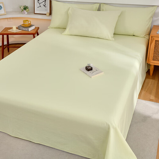 Yuanzhiwei ins simple cotton bed sheet single piece pure cotton washed cotton solid color dormitory quilt pillowcase three-piece set 1.5 elegant light yellow single sheet 240x245cm suitable for 1.8 meter bed Yuanzhiwei ins simple cotton bed sheet single piece pure cotton washed cotton solid color dormitory quilt pillowcase three-piece set 1.5 elegant light yellow single sheet 240x245cm suitable for 1.8 meter bed