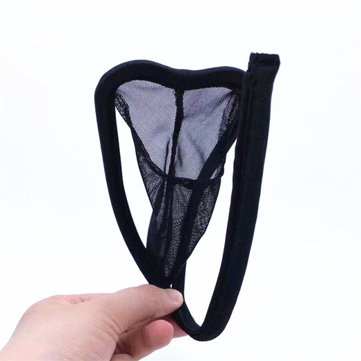 Private Shang New Men's C-string Pants Sexy Transparent Temptation Seamless T-Pants Men's Machine Cover T-Pants One Size Black