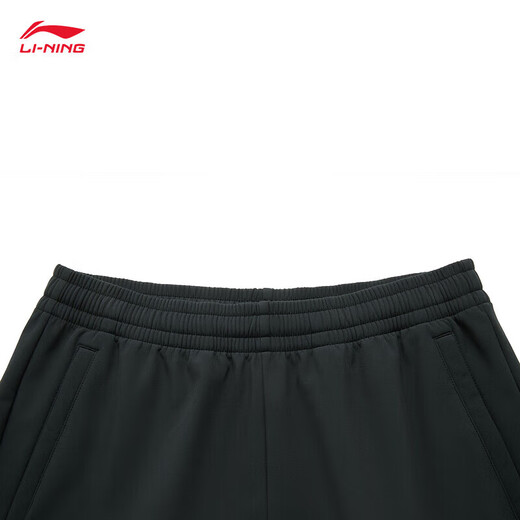 
Li Ning plus velvet warm trousers men's 2024 autumn and winter new fitness casual versatile pants AYKU673 black-1 S (165)