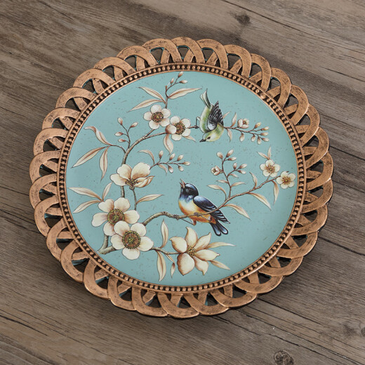 
Tira European style decorative plate ornaments placing plates and viewing plates and living room model room entrance American style decoration decoration 1047 wooden bracket