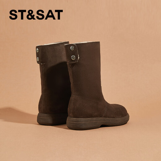 Bottes de neige du samedi pour femmes plus velours épaissis d'hiver Nouveaux bottes courtes décontractées extérieures