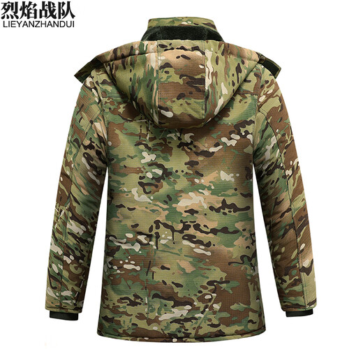 Flame Team Camouflage Cotton Clothing Men's winter velvet thickened cold-proof labor protection clothing Cotton Clothing Workwear Cotton Clothing Coat CP Camouflage Coat (BCW9856) 165 (recommended 100-120 Jin [Jin equals 0.5 kg])
