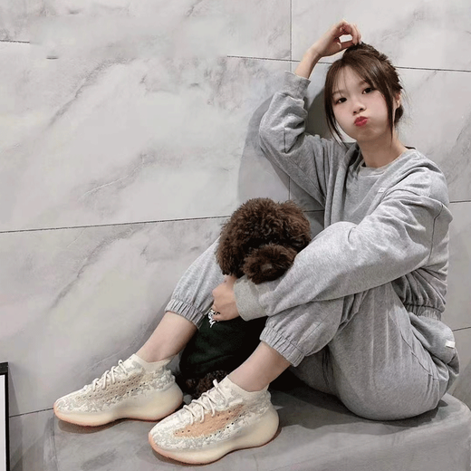 阿迪达斯 （adidas）椰子鞋三叶草男鞋女鞋Yeezy boost 380椰子380透气缓震跑步鞋 FX9764/mist 棕  39