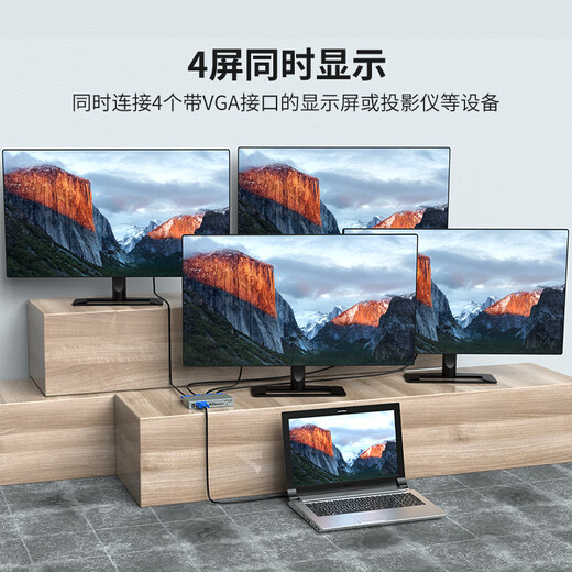迈拓维矩（MT-viki）VGA分配器一分二一分四一分八一分十六 笔记本台式电脑连接显示器投影仪电视1080P高清视频分屏器 MT-1504-K 一分四  150MHZ 25米