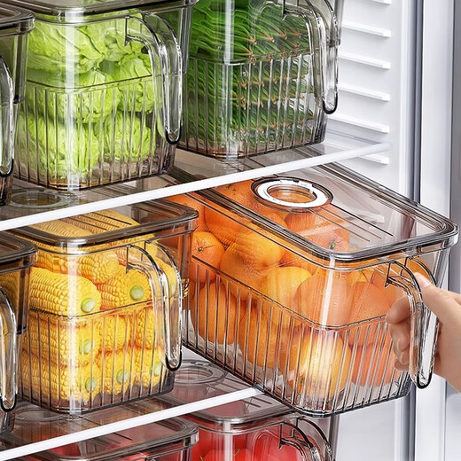 Home KATEI STORY Japanese egg box with lid refrigerator storage box fruit box sealed crisper food grade egg storage box large transparent 5L (one)