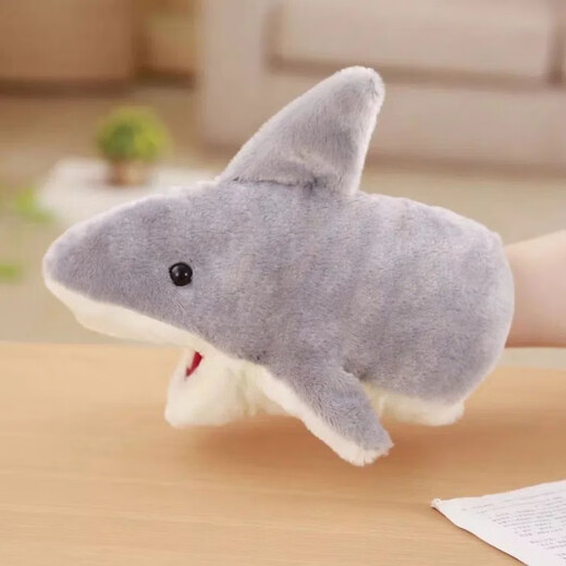 Inkxi Shark Hand Doll Toys Doll Kindergarten Ladering Plush puede abrir la boca e interactuar con los guantes de la mano de la mano del tiburón animal para niños Doll [boca puede moverse] Otros tamaños