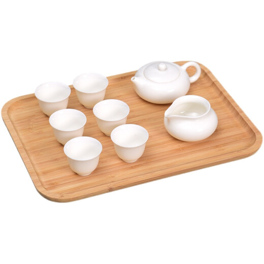 Jiaren Tiancheng wooden tray creative pizza bamboo tea tray walnut color Japanese home cake solid wood water cup plate bamboo disc 20*20*2cm original color