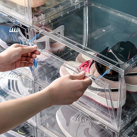 Fantasy Shoe Box Fully Transparent Shoe Box Acrylic Plastic AJ Basketball Shoe Storage Box Dustproof Shoe Cabinet Anti-Oxidation Shoe Rack Shoe Cabinet Large Fully Transparent 4 Pack
