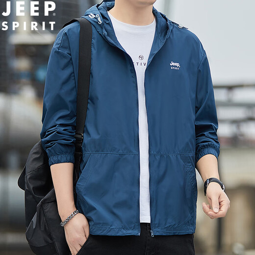Jeep (JEEP) sun protection clothing men's summer ultra-thin breathable sunshade skin clothing 2025 new outdoor fishing jacket men's top 7388 gray green L (recommended 130-150Jin Jin equals 0.5 kg)