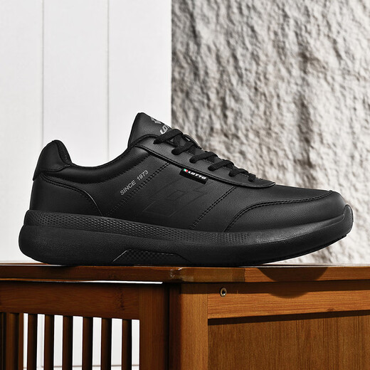 LeTTO golf casual shoes men's shoes leather non-slip sports outdoor casual white shoes 8831P black 40
