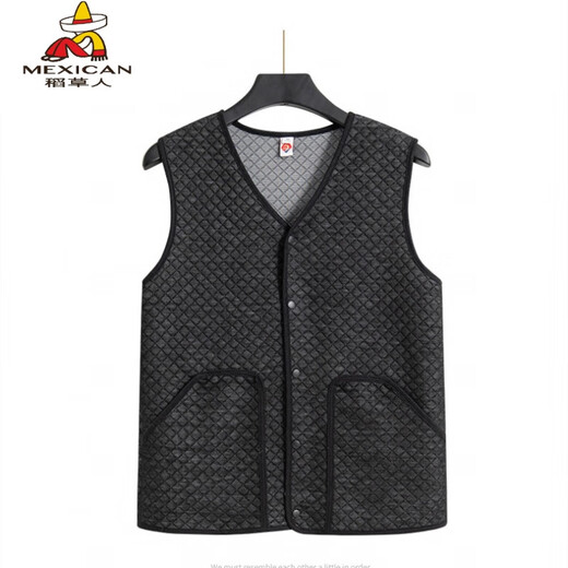 Scarecrows neuer Stil der Frühlings- und Herbstweste mittleren Alters und älterer Herren, dünne Weste von Daddy, gestrickte Baumwollweste, eng anliegende Vier-Jahreszeiten-Pferd-Clip, Gray M (120jin [Jin Equals 0,5 kg])
