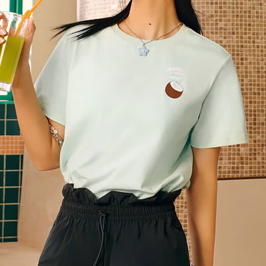 阿迪达斯NEO女装短袖24夏新款运动服跑步训练健身半袖透气休闲圆领t恤衫 IP3879 M