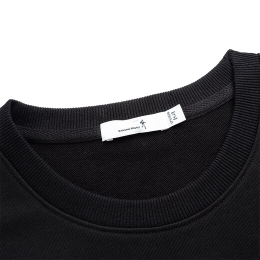 Dances with Wolves Classic Logo Sweatshirt Men's Casual Comfortable Round Neck Pullover Men's Thin Sweatshirt 001 Black 175