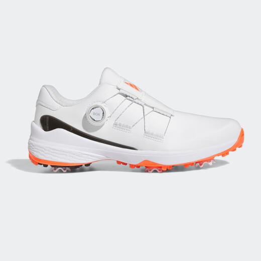 Adidas golf shoes men's ZG23 series new fashion lightweight anti-slip water-splashing BOA comfortable sports shoes GY9716 white/number one black/semi-fluorescent red 45