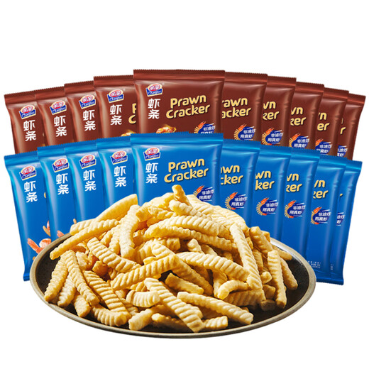 Qinqin Non-fried fresh shrimp bars 18g*20 packs, snack food puffed snacks gift pack