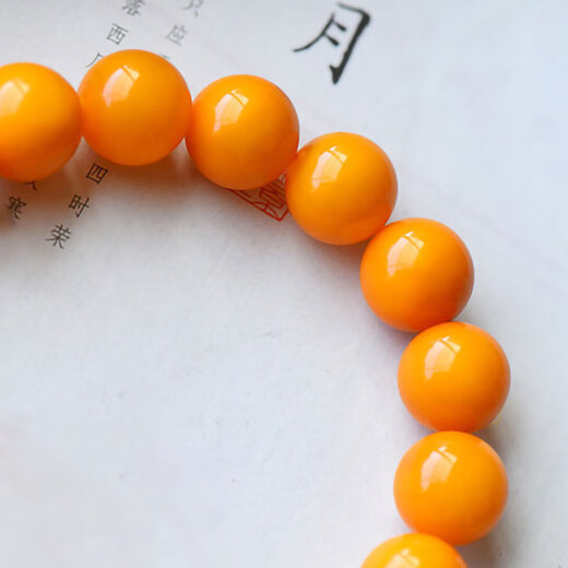 Longyin chicken fat yellow beeswax ring 10mm single ring simple ethnic style women's jewelry atmospheric hand jewelry birthday gift 10mm