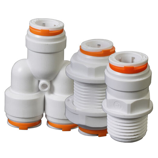 Yichen Purificador de agua personalizado 4 puntos Tubo de PE a 3 minutos Conexión rápida 12 Dientes exteriores Dientes internos Válvula de grifo directo Accesorios de purificación de agua 15858 mm a 4 puntos