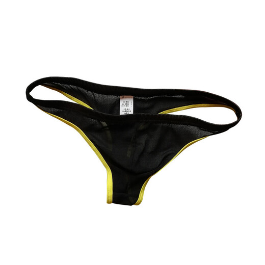 Please Confidential Shipping Mesh Men's Underwear Sexy Fun Thong Transparent No-Take-Off GAY Men L Fruit Green