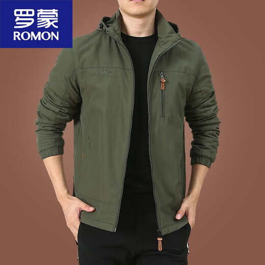 Romon Outdoor Herrenjacke Herbst und Winter 2025 Neue Herbstkleidung mittleren Alters im mittleren Alter und Herren Frühling und Herbst Dicke 9898 Black Style Plus Fleece 2xl