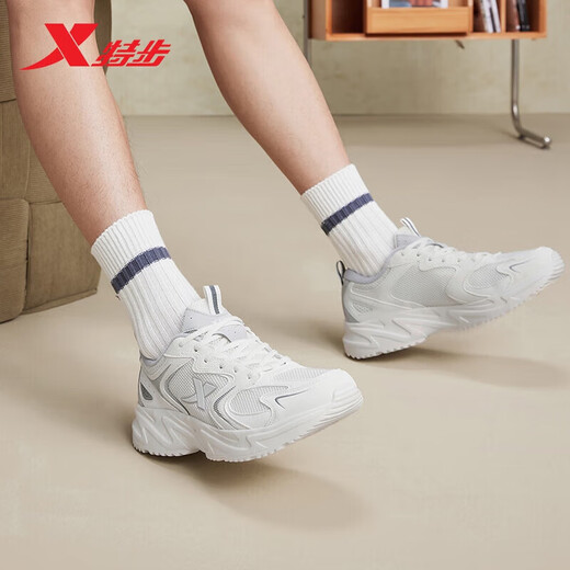 
Xtep men's shoes sports casual shoes spring and summer mesh breathable soft elastic lightweight heighten dad casual shoes men